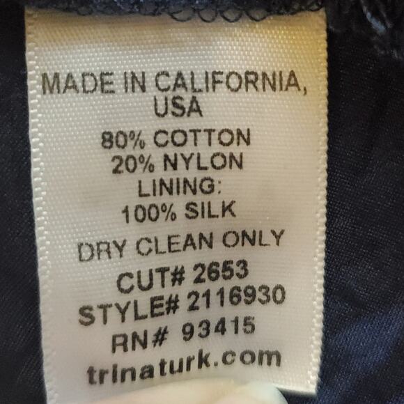 Trina Turk Dress Ain't Misbehavin Fringe Lace Navy Blue Size 8 - Picture 9 of 9